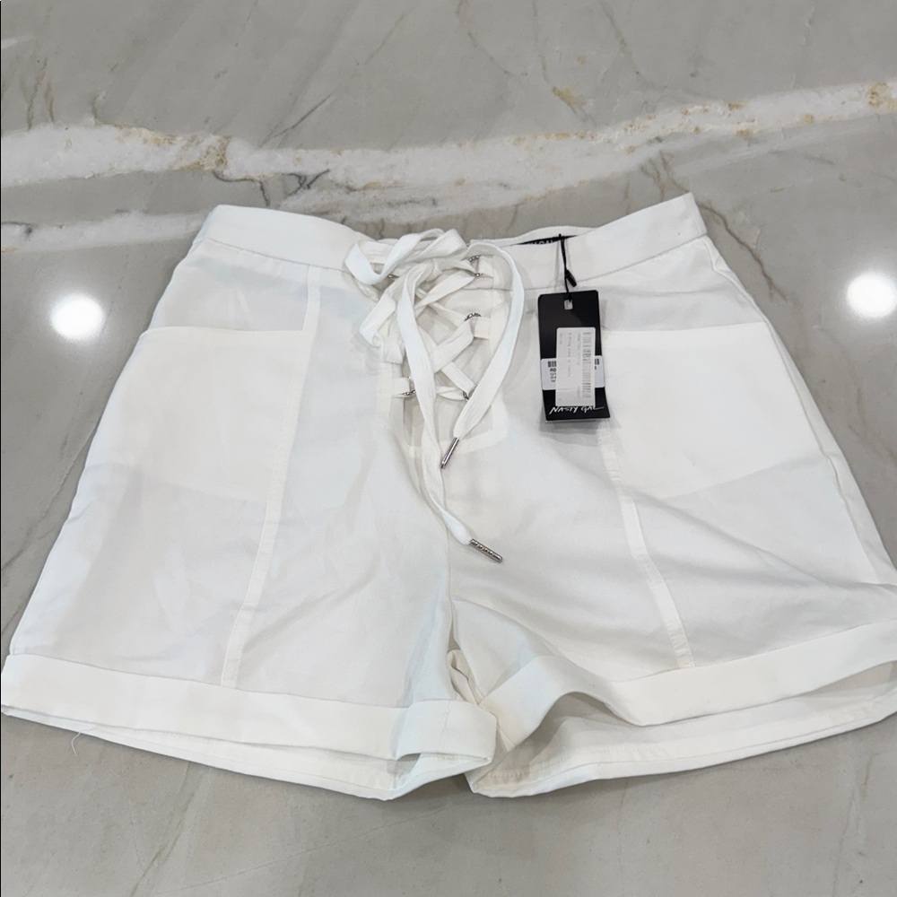 Women's White Lace-Up Shorts size 6
